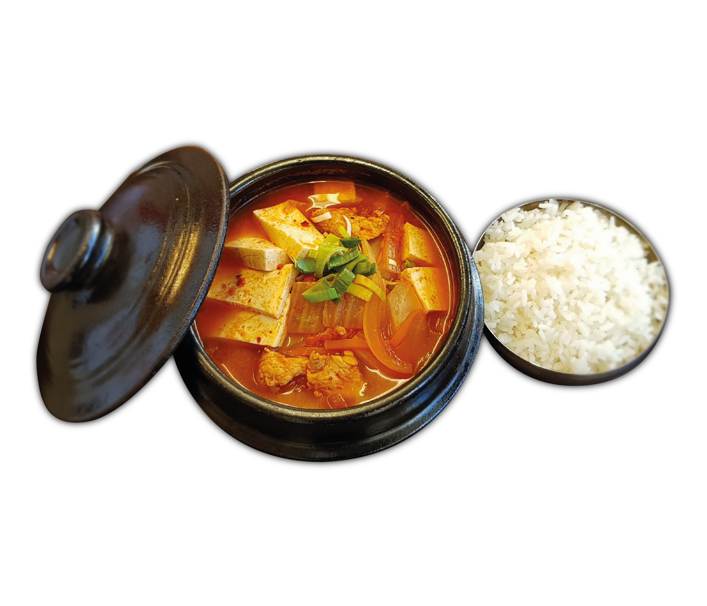 Kimchi stew with rice (Kimchi Jjigae)